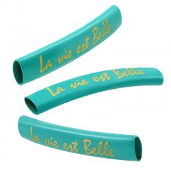 Tubo de Metal Latón Pintado "La vie est Belle" 6x35mm