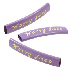 Tube en laiton coloré ‘’Worry Less’’ 6x35mm