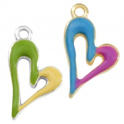 Zamak Charm Heart w/ Enamel 11x20mm