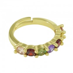 Bague Ronde en Laiton avec Zircone 4 x 25 mm