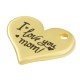 Zamak Cast Charm Heart "I LOVE YOU MOM!" 18x15mm/ 1.8mm