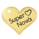 Zamak Charm Heart "Super Nona" 18x15mm (Ø1.8mm)