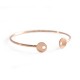Bracelet Jonc Ajustable en Métal/Laiton 59mm avec cercles & 2 trous