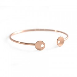 Bracelet Jonc Ajustable en Métal/Laiton 59mm avec cercles & 2 trous