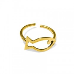 Bague en Laiton Coulé Poisson 15 x 8 mm