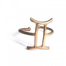 Anillo de Metal Latón Ajustable Signo Geminis 20mm