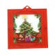 Plexi Acrylic Pendant Square w/ Christmas Tree & Gifts 70mm