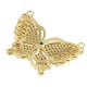 Brass Connector Butterfly w/ Zircon 29x22mm