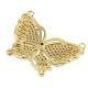 Connecteur en Laiton et Zircon Papillon 29 x 22 mm