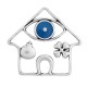 Zamak Lucky Pendant House w/ Evil eye & Enamel 54x50mm