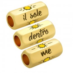 Tubo in Ottone "Il Sole Dentro Me" Smaltato 8x19mm (Ø5mm)