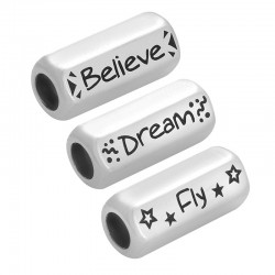 Μεταλλικό Σωληνάκι Εξάγωνο "Fly Believe Dream" 8x19mm (Ø5mm)