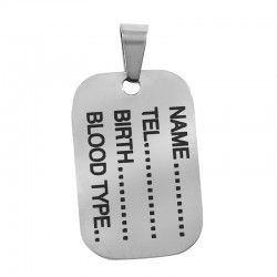 Stainless Steel 304 Pendant Tag 16.5x25mm/1.5mm