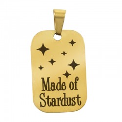 Stainless Steel 304 Tag "Made of Stardust" 16.5x25mm/1.5mm