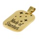 Stainless Steel 304 Tag "Made of Stardust" 16.5x25mm/1.5mm