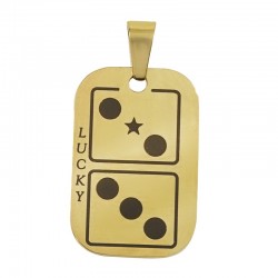 Ανοξείδωτο Ατσάλι 304 Μοτίφ "LUCKY" Ζάρι 16.5x25mm/1.5mm