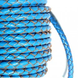 Synthetic (PU) Leather Braided Cord 5mm