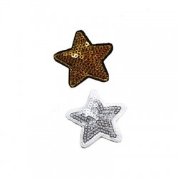 Fabric Hot Fix Star ~42mm