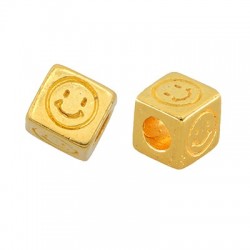 Metal Slider Cube Smile Face 7mm (Ø4mm)