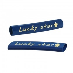 Μεταλλικό Μπρούτζινο Σωληνάκι Γούρι "Lucky Star" 35x6mm Ø5.2x3mm