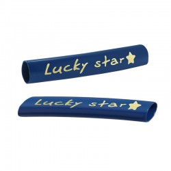 Μεταλλικό Μπρούτζινο Σωληνάκι Γούρι "Lucky Star" 6x35mm