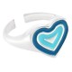 Anello in Metallo Ottone con Cuore Smaltato 20x12mm