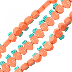 Polymer Clay Mosaic Slider Carrot 8x14mm (Ø1.2mm) (40pcs)