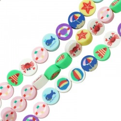 Polymer Clay Mosaic Slider Summer Designs 10mm (Ø1.5) ~40pcs