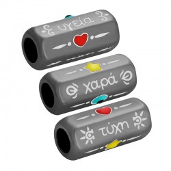 Tubo in Metallo Ottone Esagono Auguri Smaltato 8x19mm (Ø5mm)