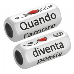 Tubo in Ottone "Quando Amore Poesia" Smaltato 8x19mm (Ø5mm)