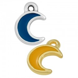 Enameled Zamak Charm Half Moon 10mm
