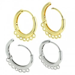 Brass Earring Round Hoop with Loops 16mm