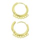 Orecchino in Metallo Ottone a Cerchio con 7 Anellini 16mm