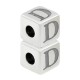 Zamak Bead Cube w/ Letter "D" 7mm (Ø3.7mm)