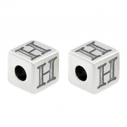 Distanziatore in Zama Cubo con Lettere e Numeri 7x7mm (Ø3mm)