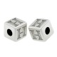 Zamak Bead Cube w/ Letter "H" 7mm (Ø3.7mm)