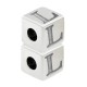 Zamak Bead Cube w/ Letter "L" 7mm (Ø3.7mm)