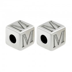 Distanziatore in Zama Cubo con Lettere e Numeri 7x7mm (Ø3mm)