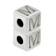 Zamak Bead Cube w/ Letter "M" 7mm (Ø3.7mm)