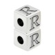 Zamak Bead Cube w/ Letter "R" 7mm (Ø3.7mm)