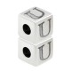 Zamak Bead Cube w/ Letter "U" 7mm (Ø3.7mm)