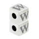 Zamak Bead Cube w/ Letter "W" 7mm (Ø3.7mm)