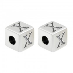 Distanziatore in Zama Cubo con Lettere e Numeri 7x7mm (Ø3mm)