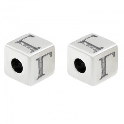 Zamak Bead Cube w/ Letter "Γ" 7mm (Ø3.7mm)