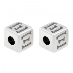 Zamak Bead Cube w/ Letter "Ξ" 7mm (Ø3.7mm)