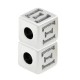 Zamak Bead Cube w/ Letter "Ξ" 7mm (Ø3.7mm)