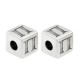 Zamak Bead Cube w/ Letter "Π" 7mm (Ø3.7mm)