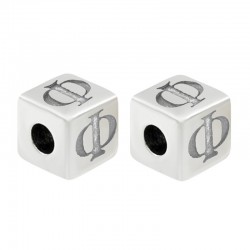 Zamak Bead Cube w/ Letter "Φ" 7mm (Ø3.7mm)