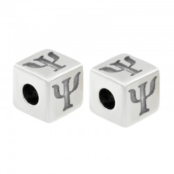 Distanziatore in Zama Cubo con Lettere e Numeri 7x7mm (Ø3mm)