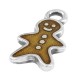 Zamak Lucky Charm Gingerbread Boy w/ Enamel 11x19mm